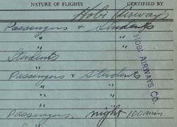 McLeod Log, Hobi Airways Co. Notation